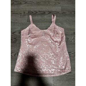 Vintage Colleen Lopez Pink Floral‎ Jacquard Cami Top Sleeveless Blouse Tank XS